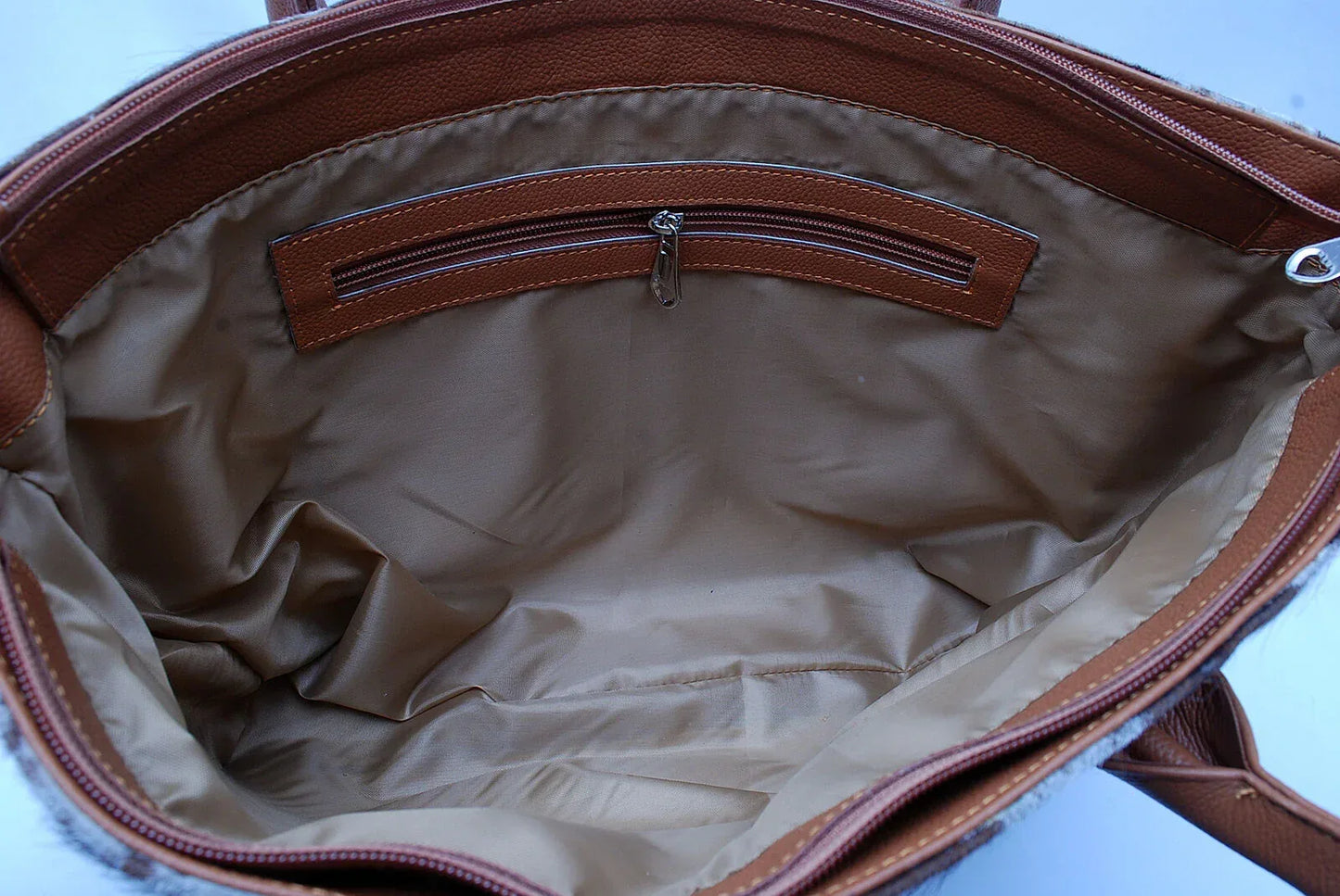 solid brown cowhide tote bag hair on hide leather purse