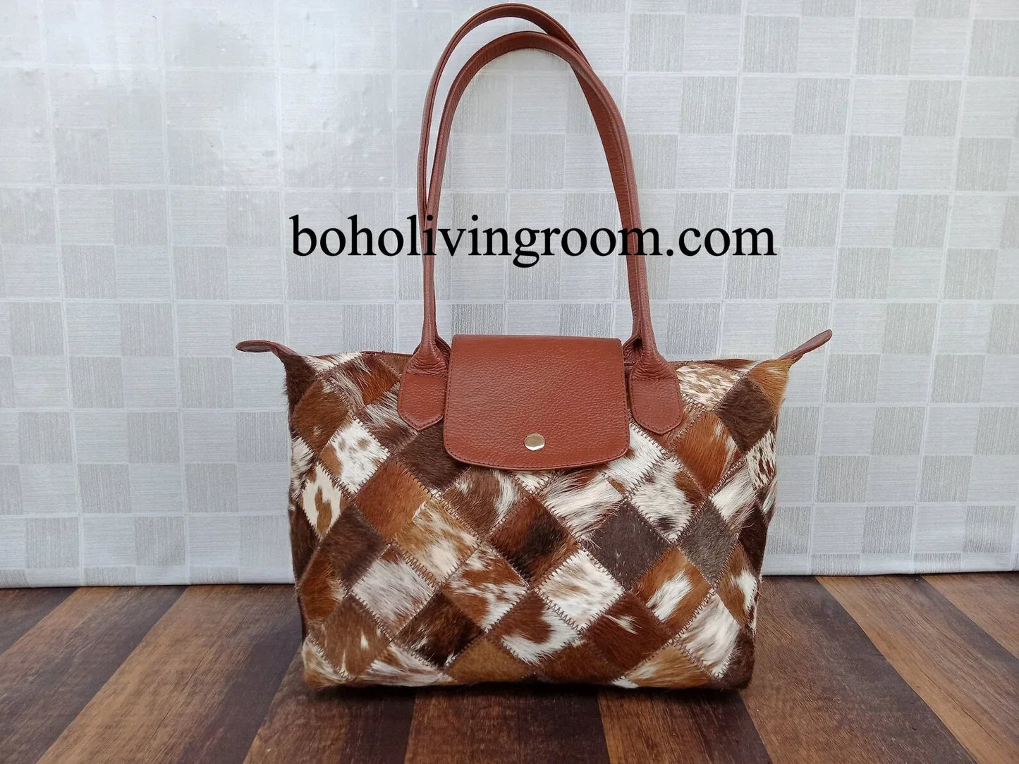 tricolor cowhide tote purse hair on hide leather handbag