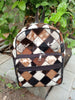 Handmade cowhide patchwork backpack