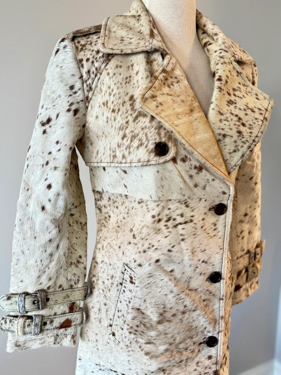 Women Cowhide Trench Coat for Rodeo & Western Style