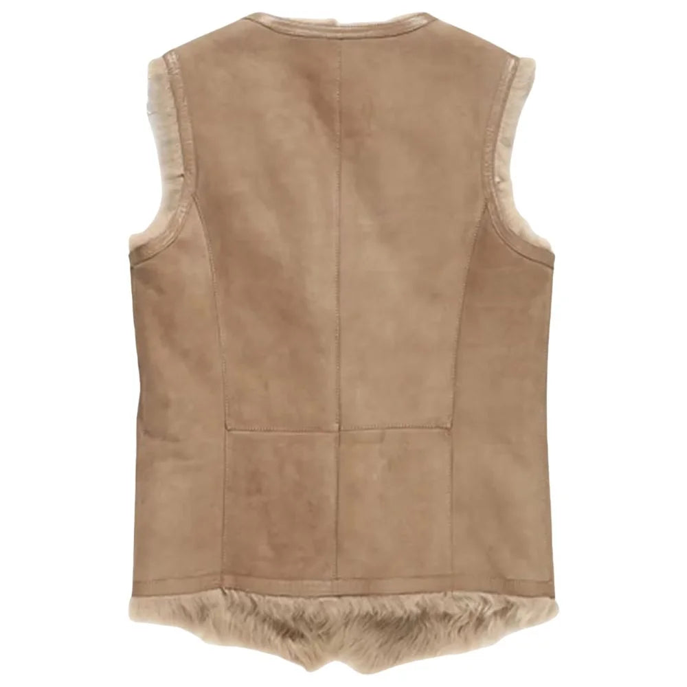 Men Shearling Suede Leather Vest