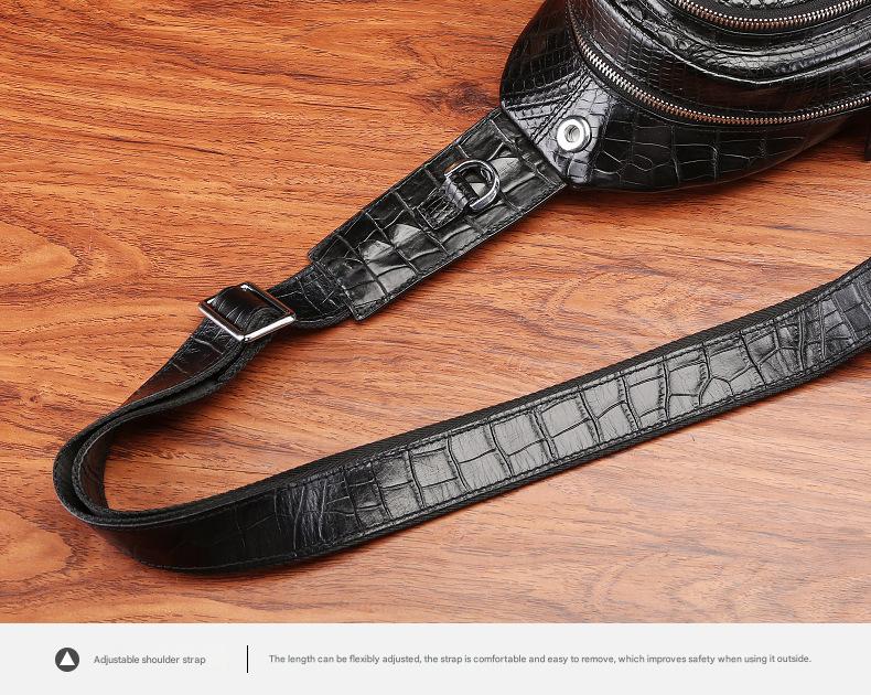 Genuine Crocodile Leather Men’s Chest Bag Crossbody Messenger