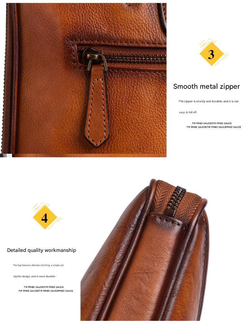 Vintage leather messenger bag for men office travel