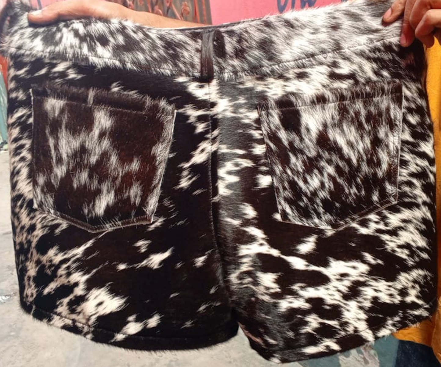 High Waisted Cowhide Shorts for Women