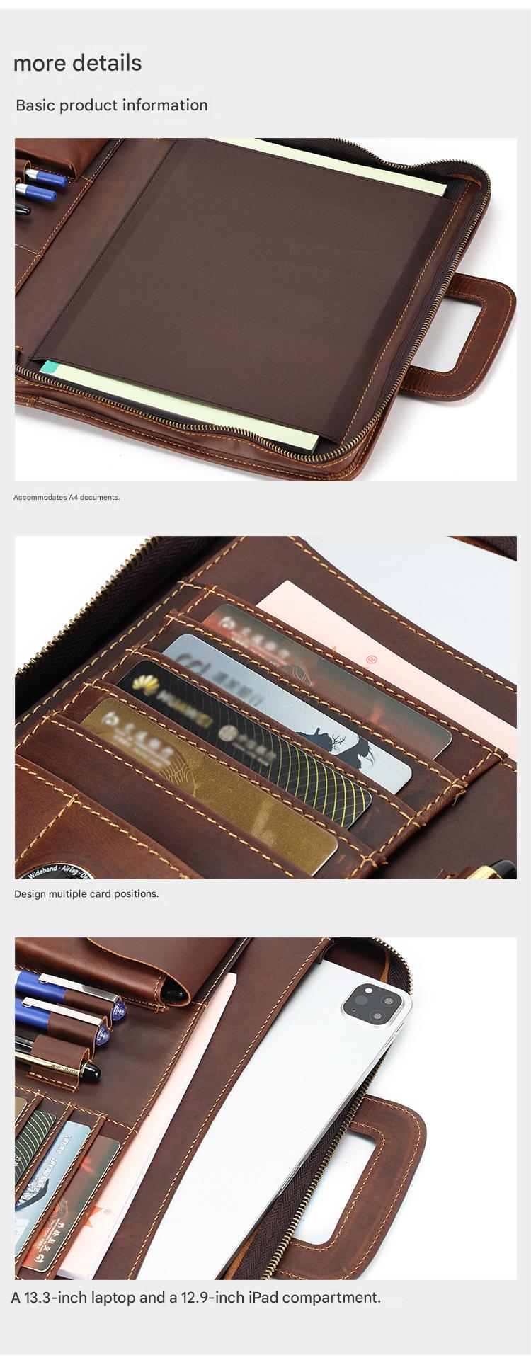 Leather Organizer 13.3-Inch Business Portfolio Case