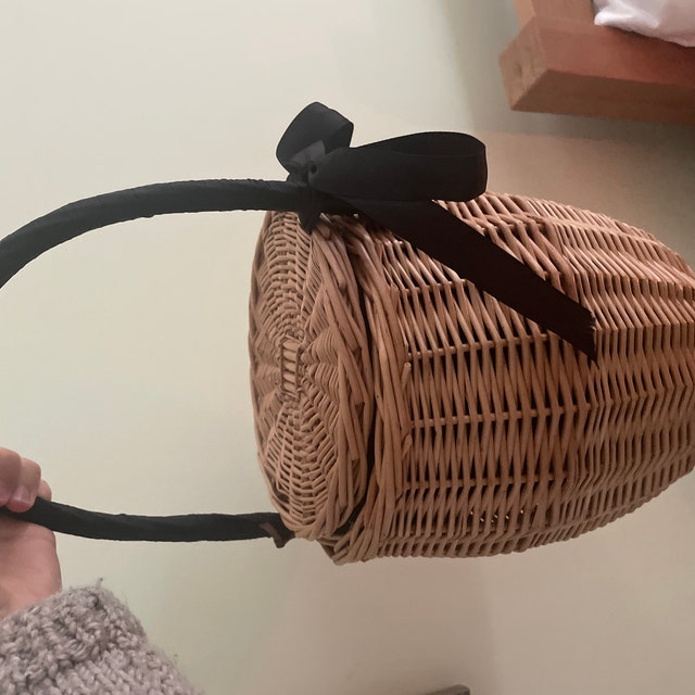 Honeypot Rattan Handbag With Lid
