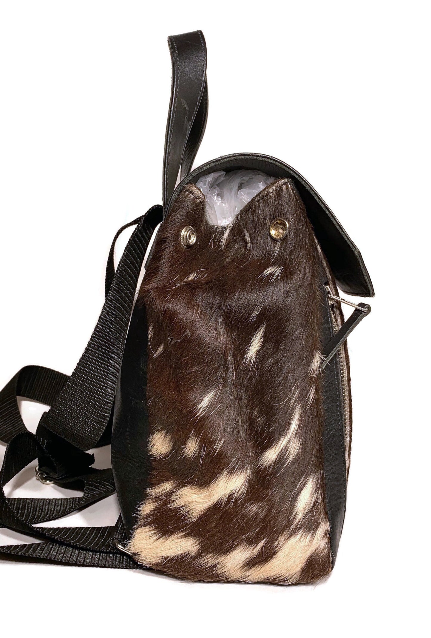 Tricolor Cowhide Rucksack