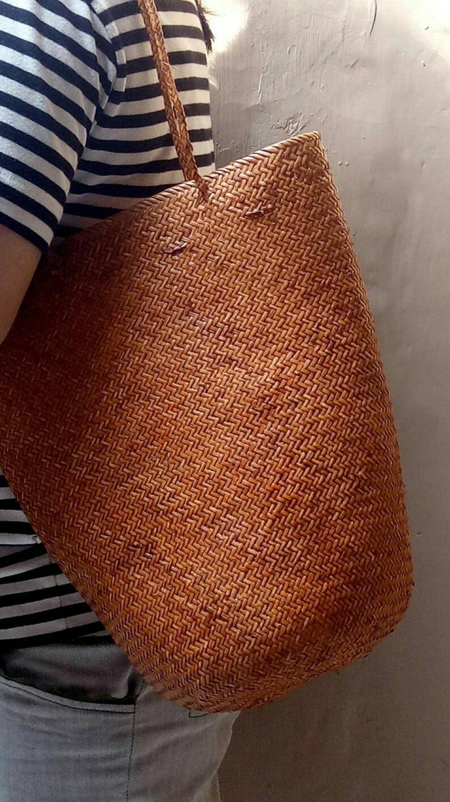 Borneo Rattan Tote Purse Handmade in Indonesia