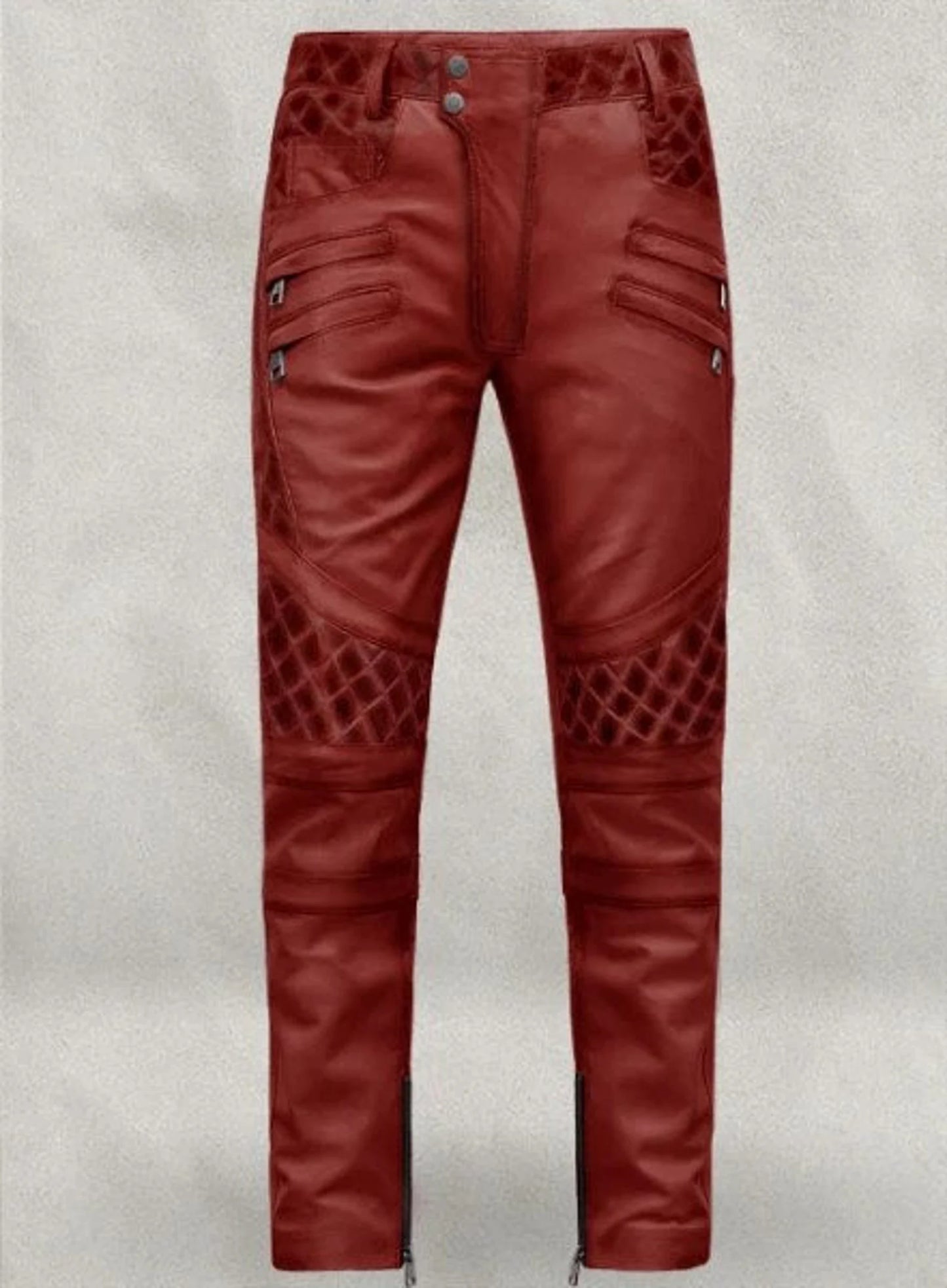 real leather skinny pants for men