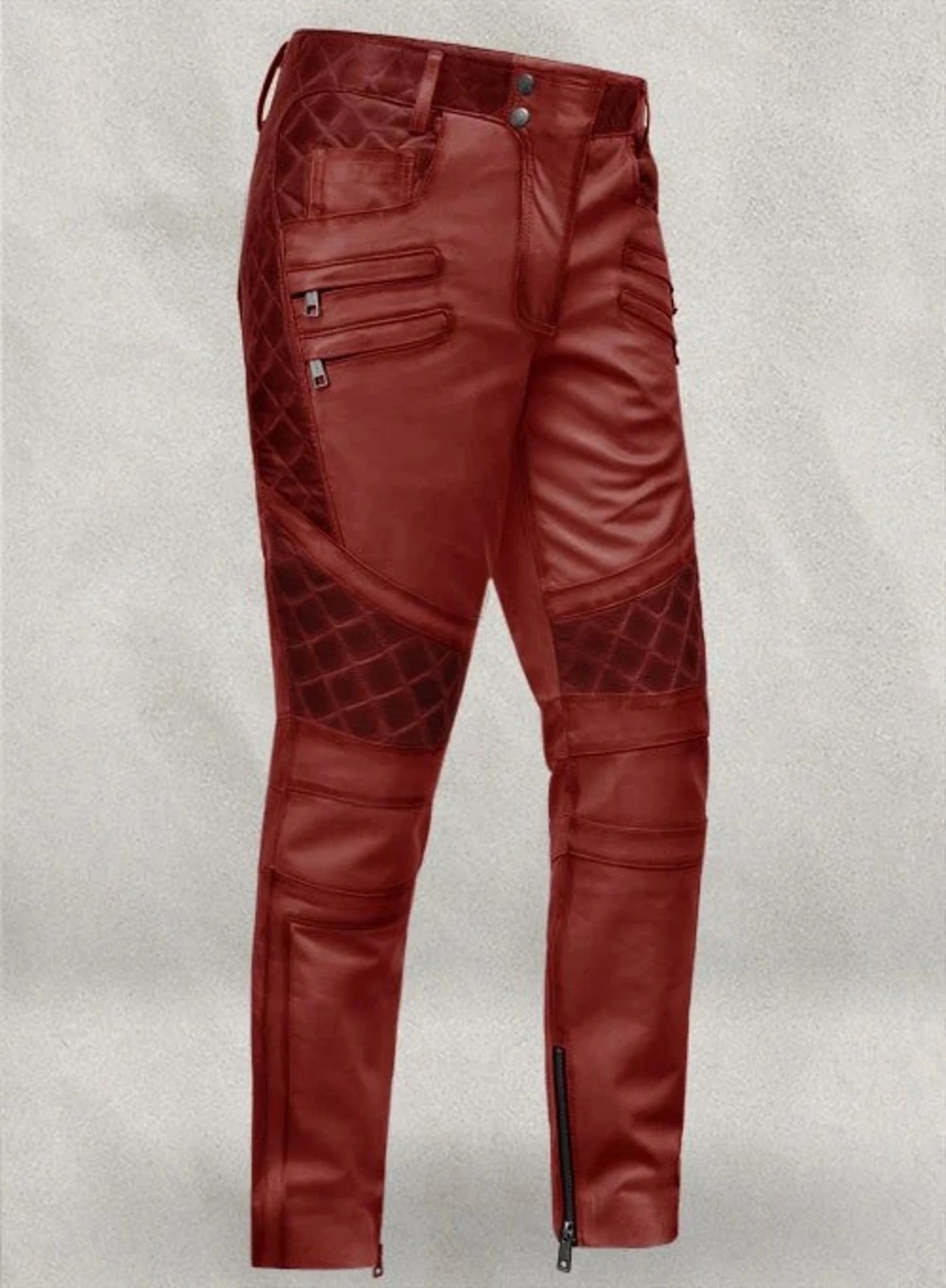 real leather skinny pants for men