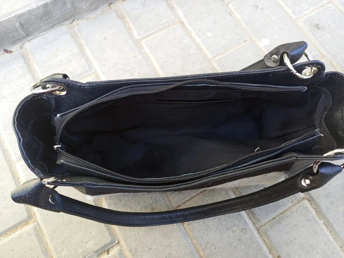 Black White Natural Cowhide Shoulder Purse