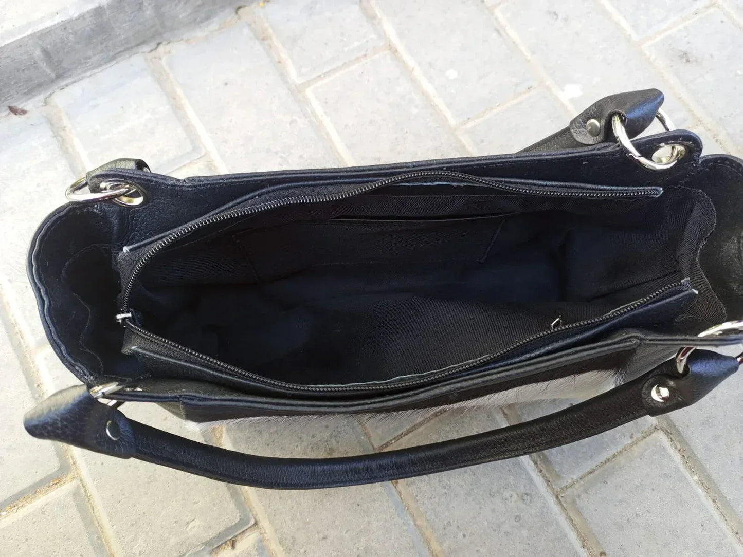 Black White Natural Cowhide Shoulder Purse