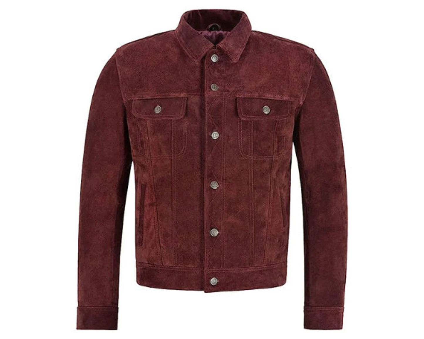 men's trucker suede cafe racer jacket