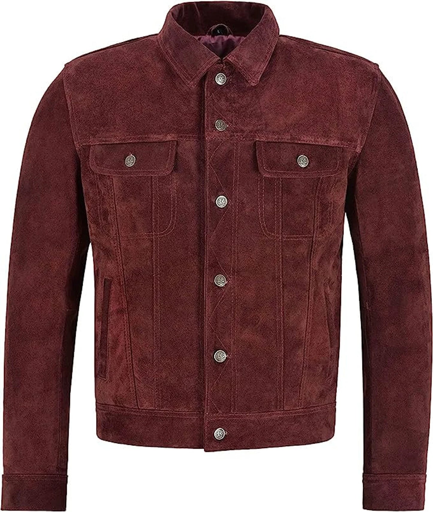 men's trucker suede cafe racer jacket