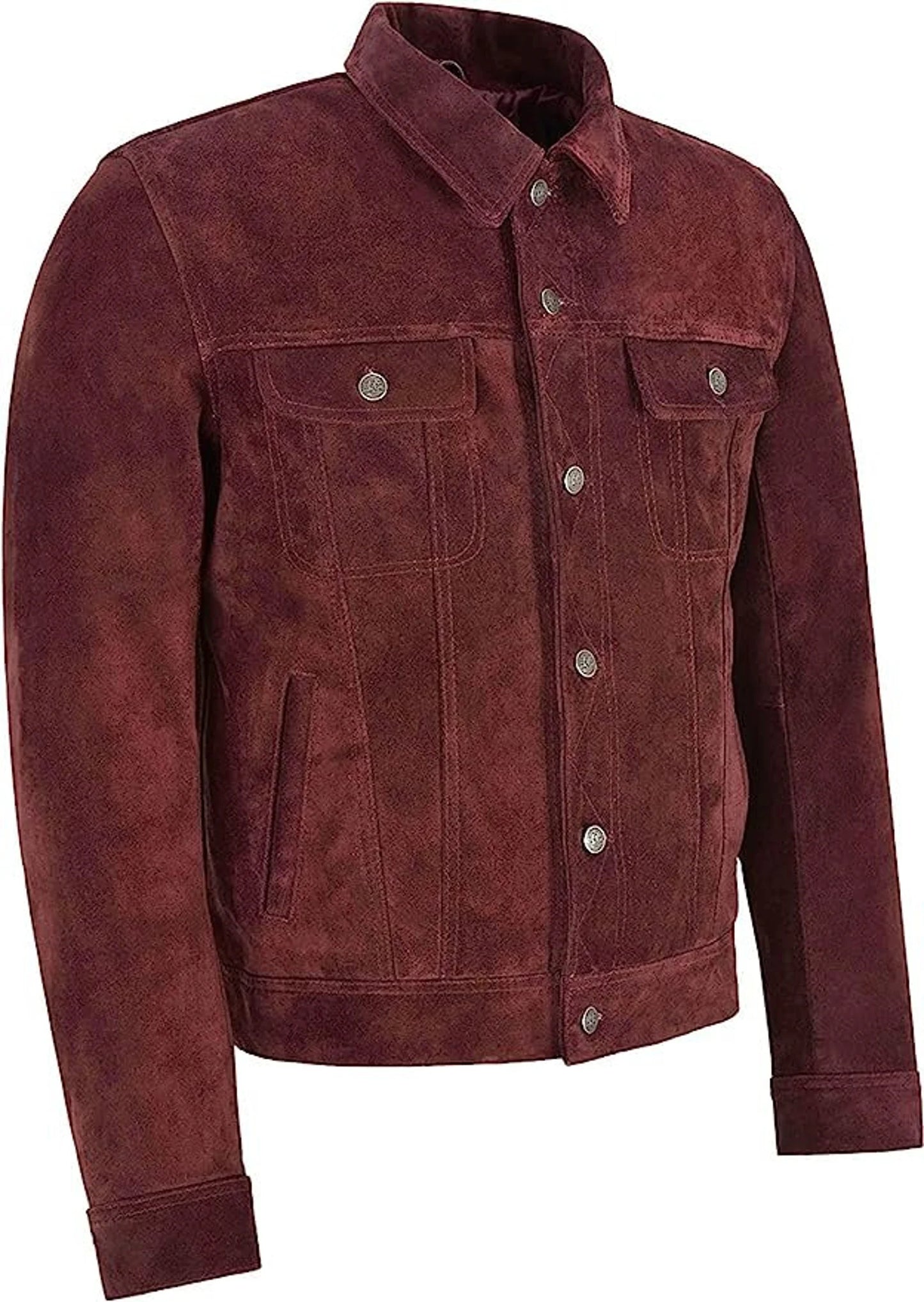 men's trucker suede cafe racer jacket