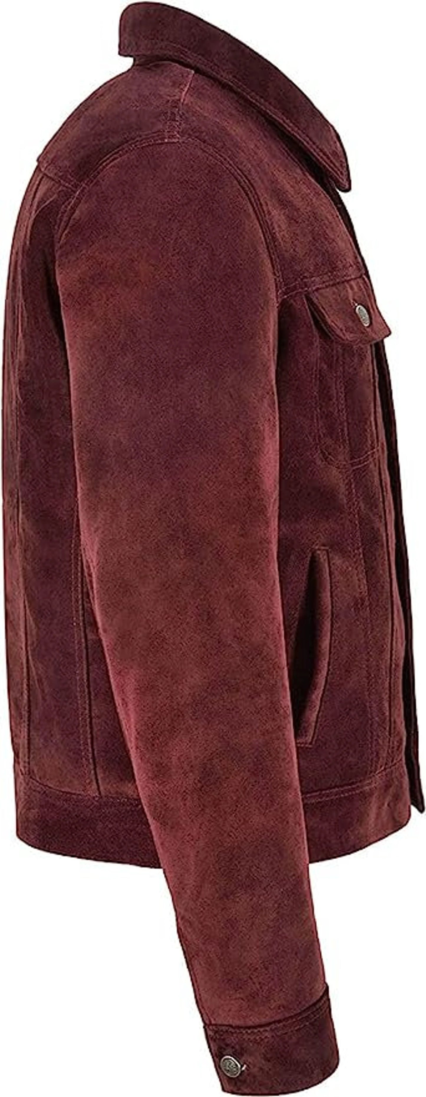 men's trucker suede cafe racer jacket