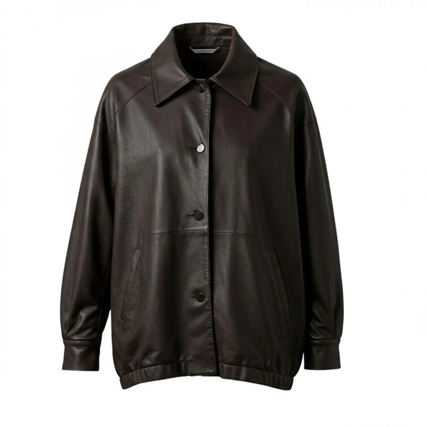 Oversized Black Leather Jacket for Men Winter Outerwear