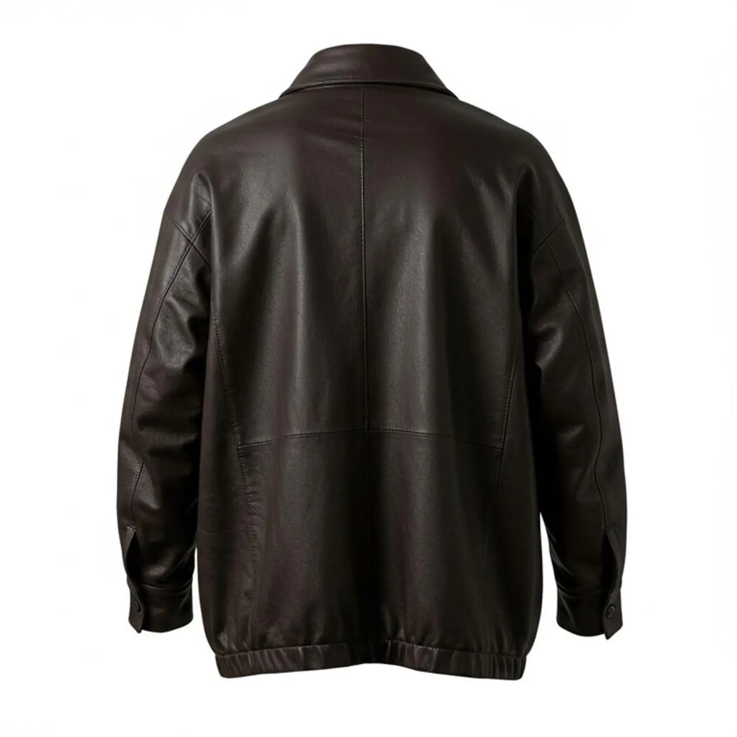 Oversized Black Leather Jacket for Men Winter Outerwear