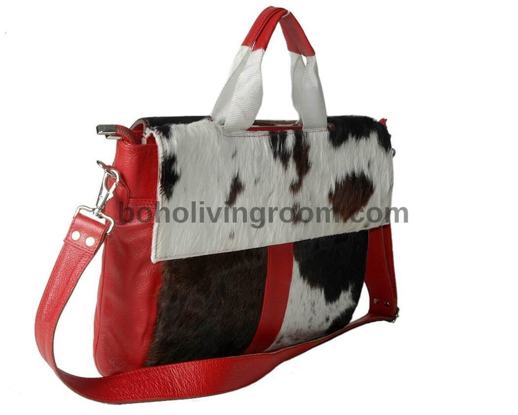 Long Hair Cowhide Briefcase Laptop Bag