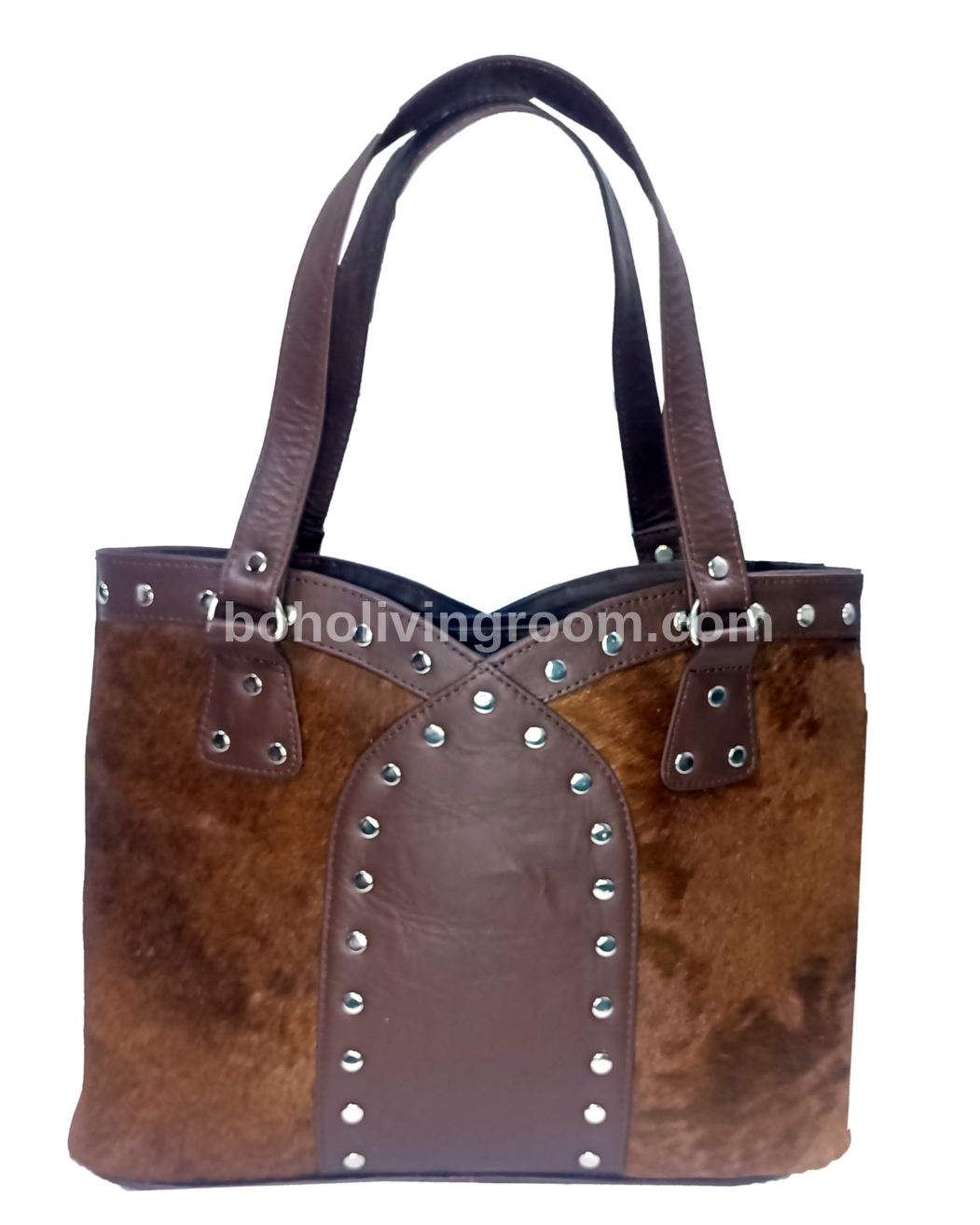 Dark Brown Cow Skin Tote Bag