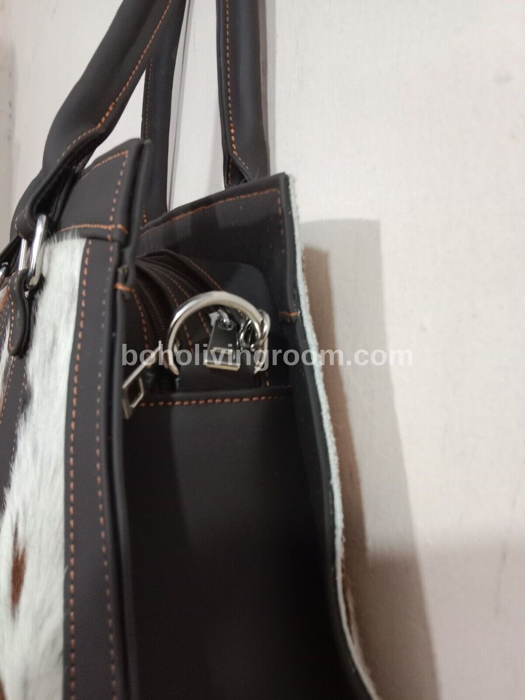 Exotic Tricolor Cowhide Shoulder Bag