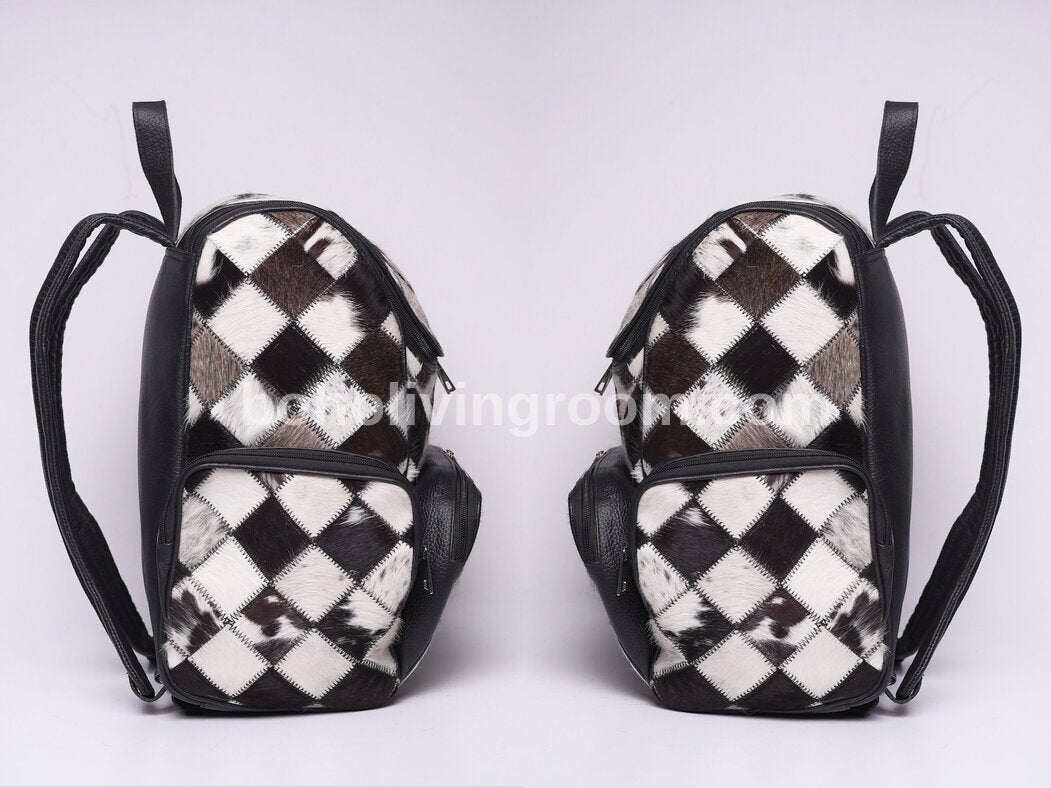 Genuine Patchwork Hair On Cow Skin Backpack