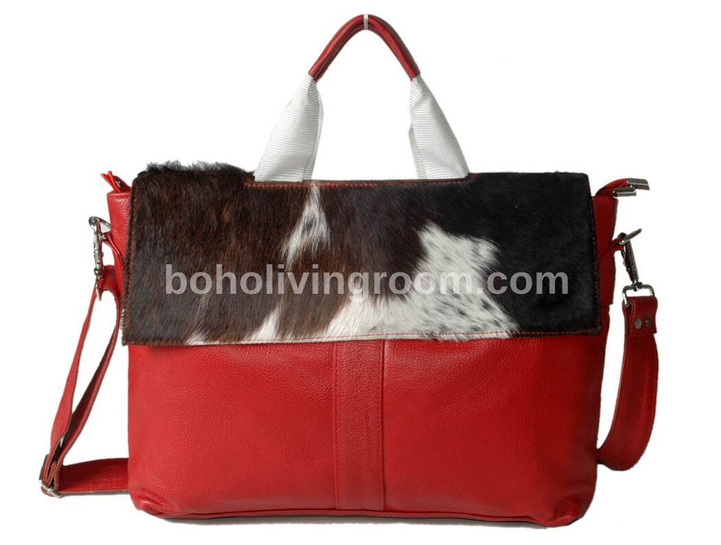 Long Hair Cowhide Briefcase Laptop Bag