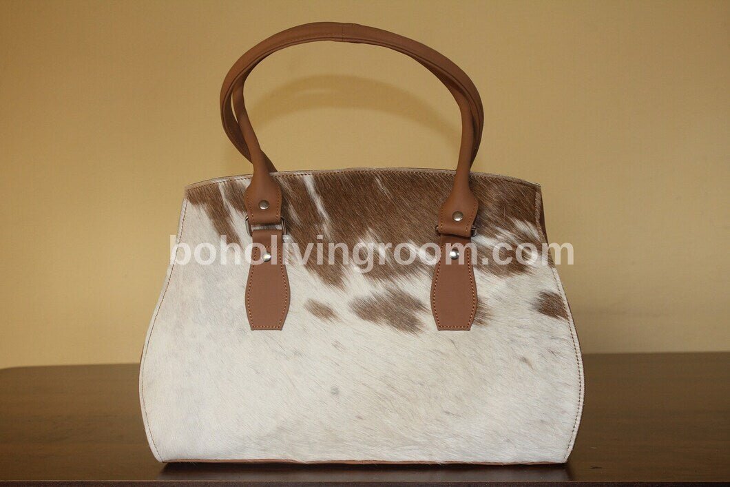 Light Brown White Cowhide Shoulder Bag