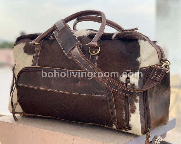 Exotic Dark Cowhide Traveller Bag