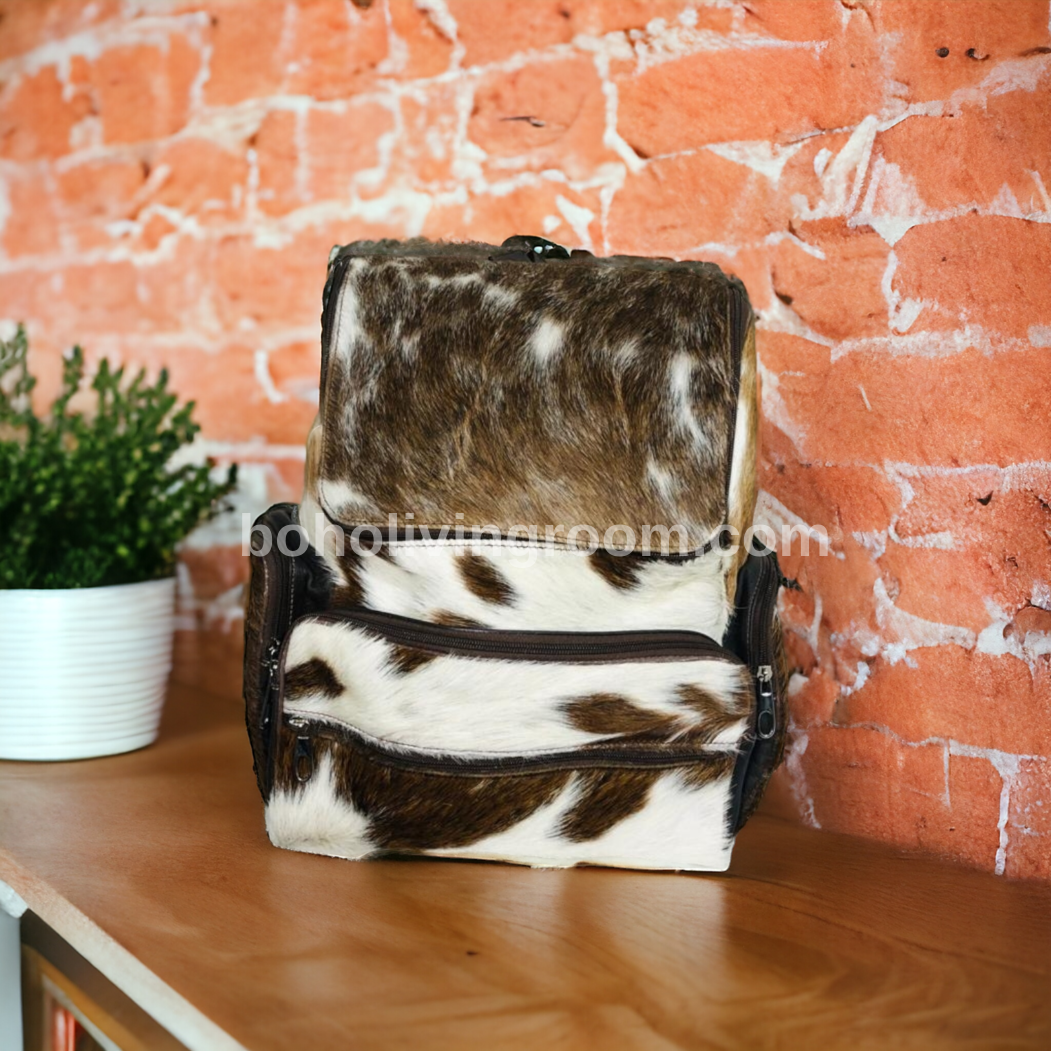 Long Hair Natural Cowhide Backpack