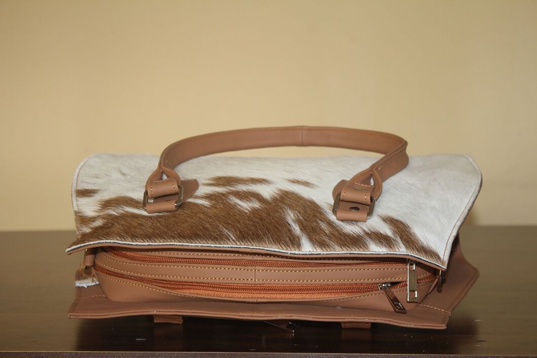 Light Brown White Cowhide Shoulder Bag