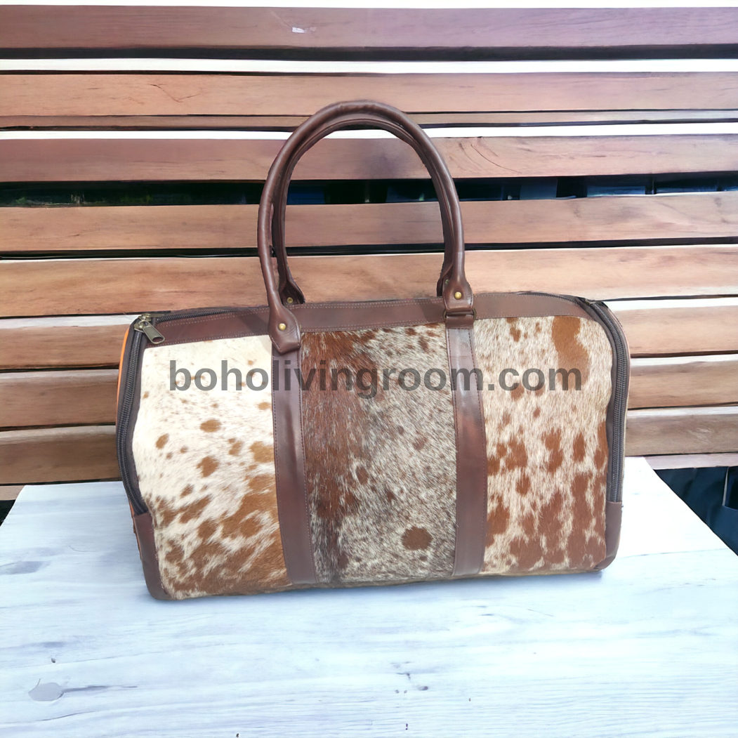 Unique Cowhide Gym Bag: Stand Out. Handcrafted for workouts, weekends & travel. Durable, stylish, one-of-a-kind.