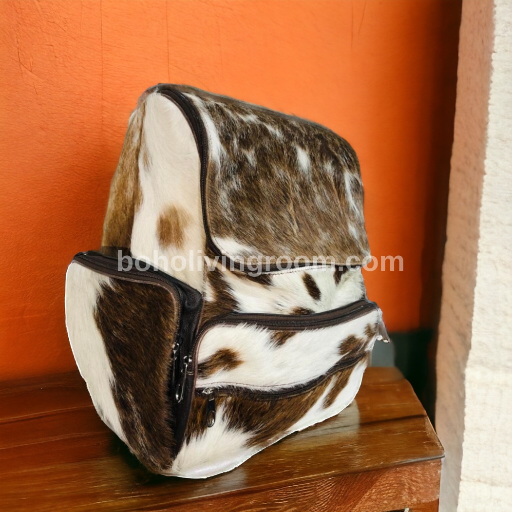 Long Hair Natural Cowhide Backpack