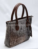 Speckled Tricolor Cowhide Tote Purse