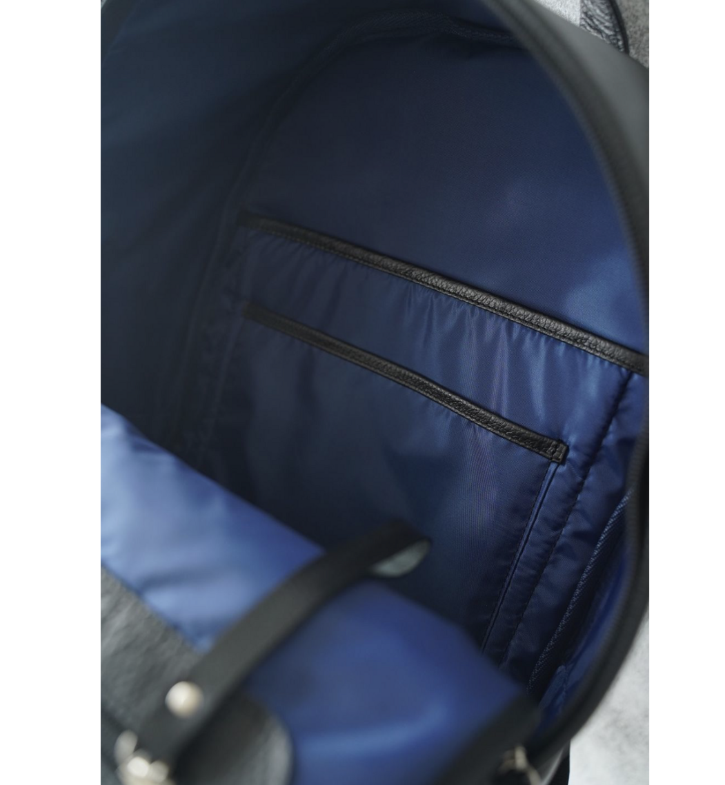 Black Leather Cowhide Backpack