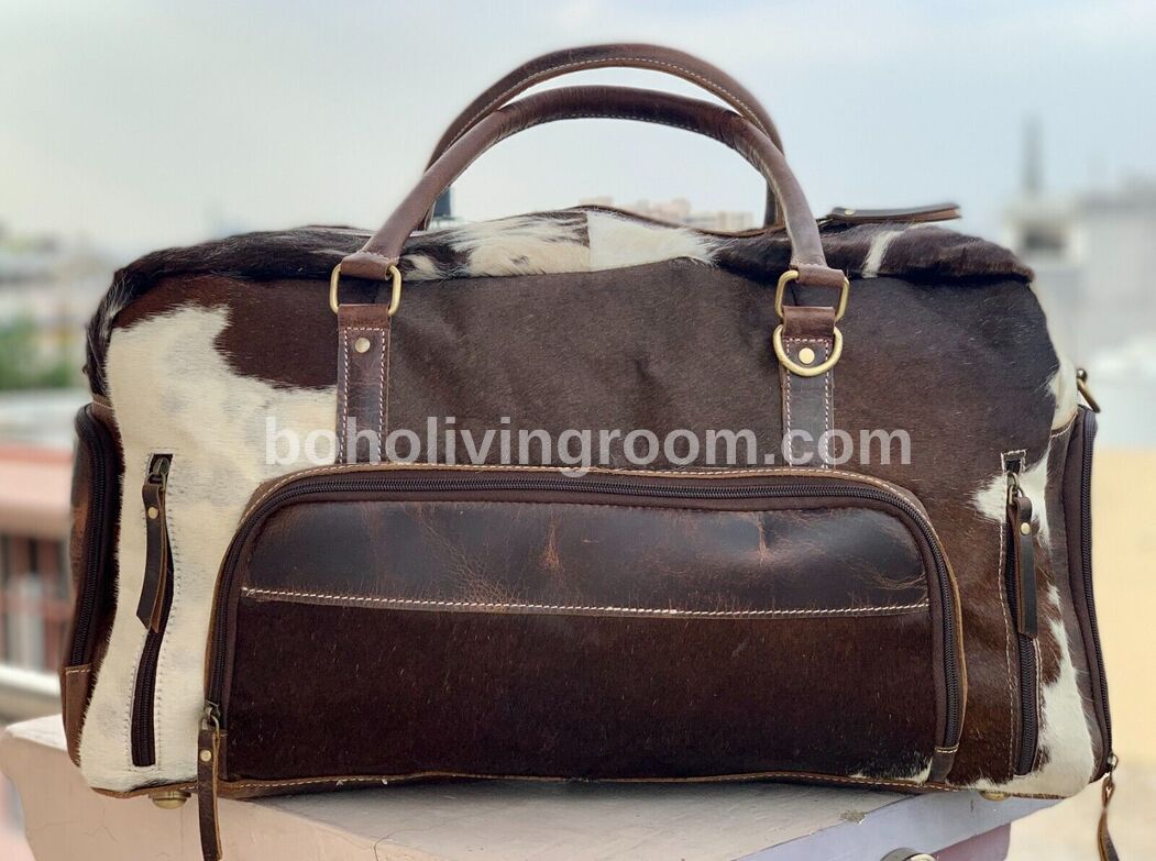 Exotic Dark Cowhide Traveller Bag