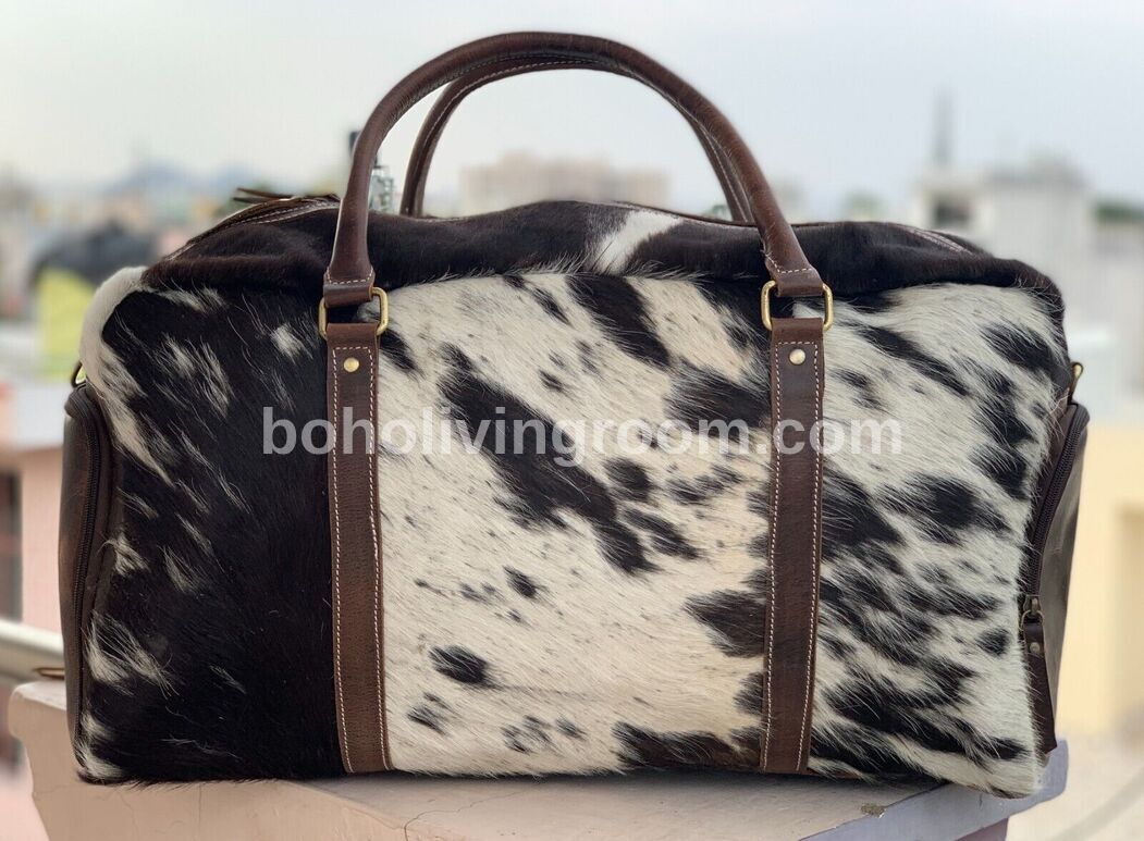 Exotic Dark Cowhide Traveller Bag
