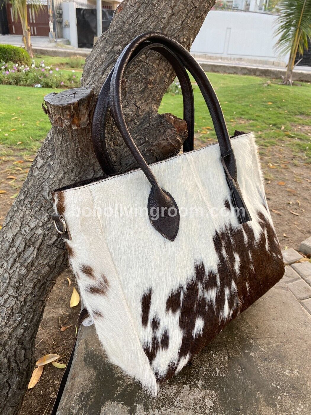 Hair On Hide Shoulder Bag Brown White