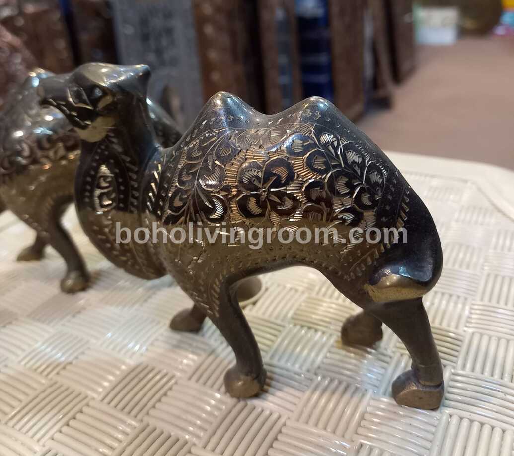 Small Vintage Handmade Brass Camel
