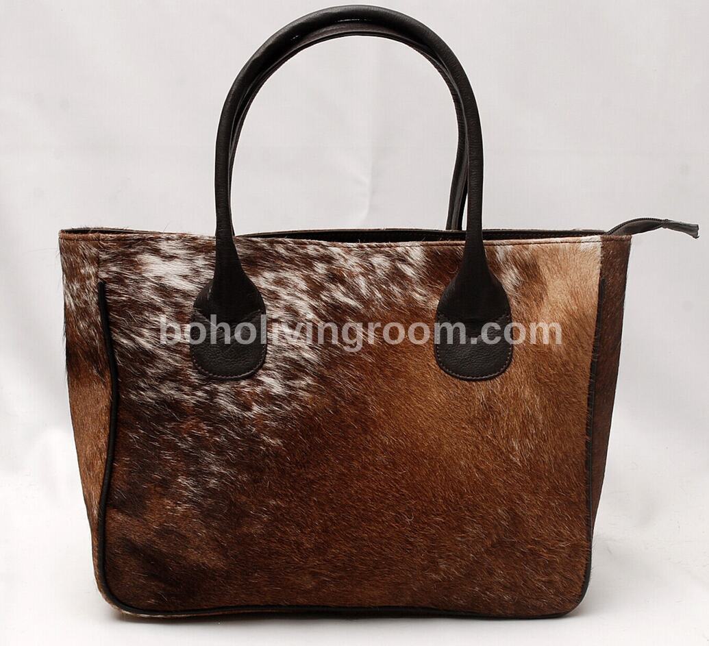 Dark Brown Cowhide Tote Purse
