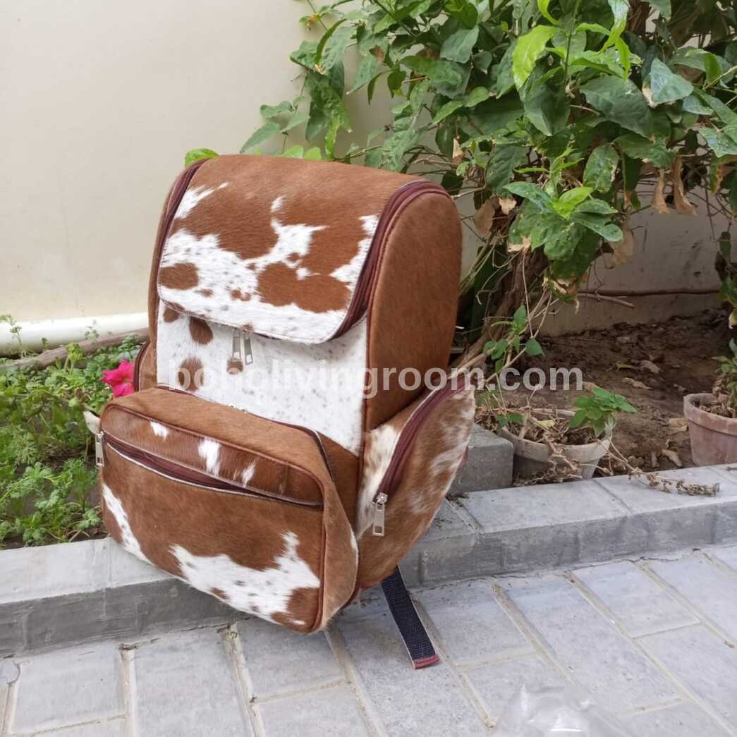 Natural Cowhide Book Bag