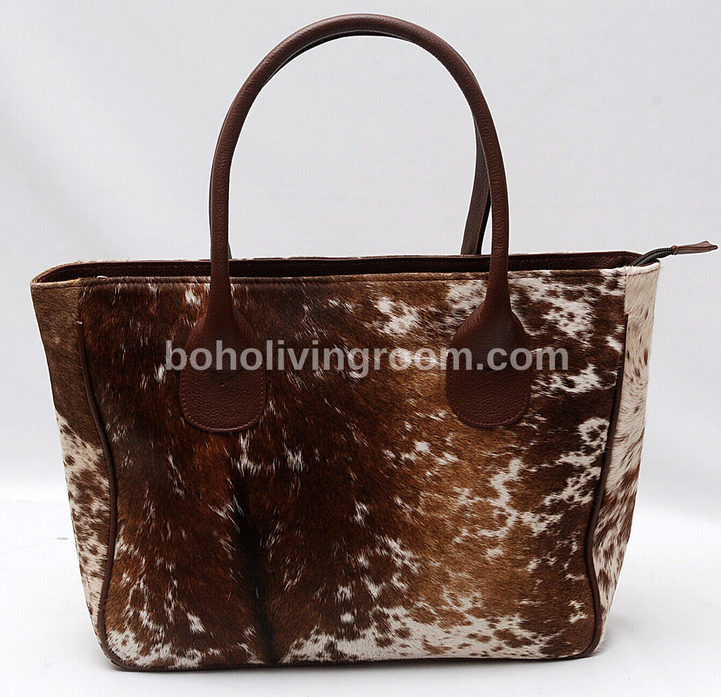 Exotic Speckled Cowhide Tote Bag