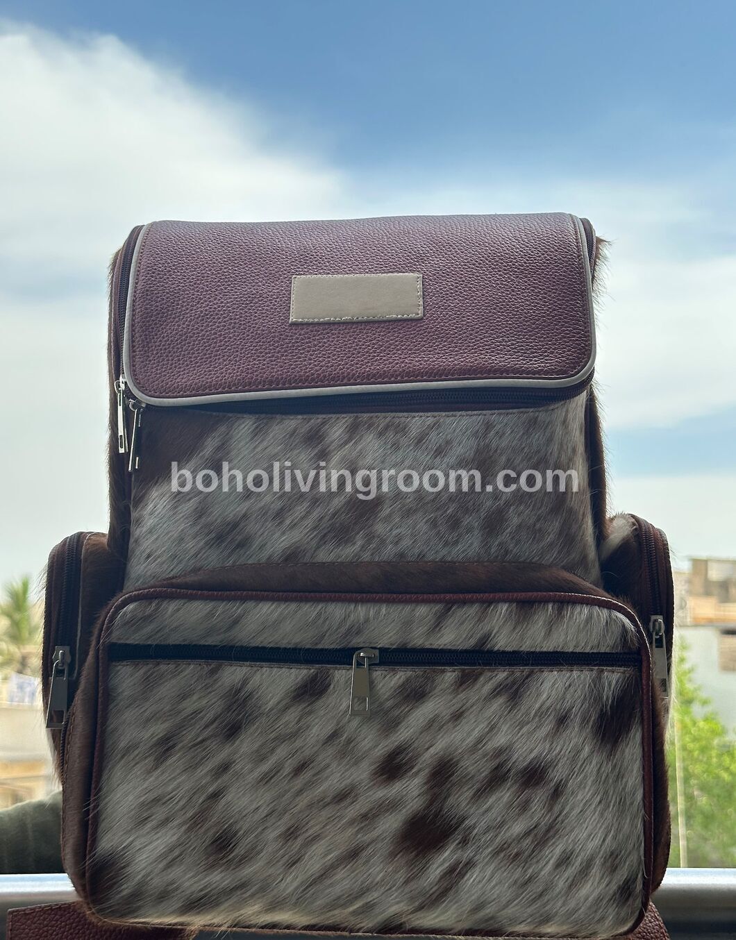 Reddish Brown Cowhide Backpack