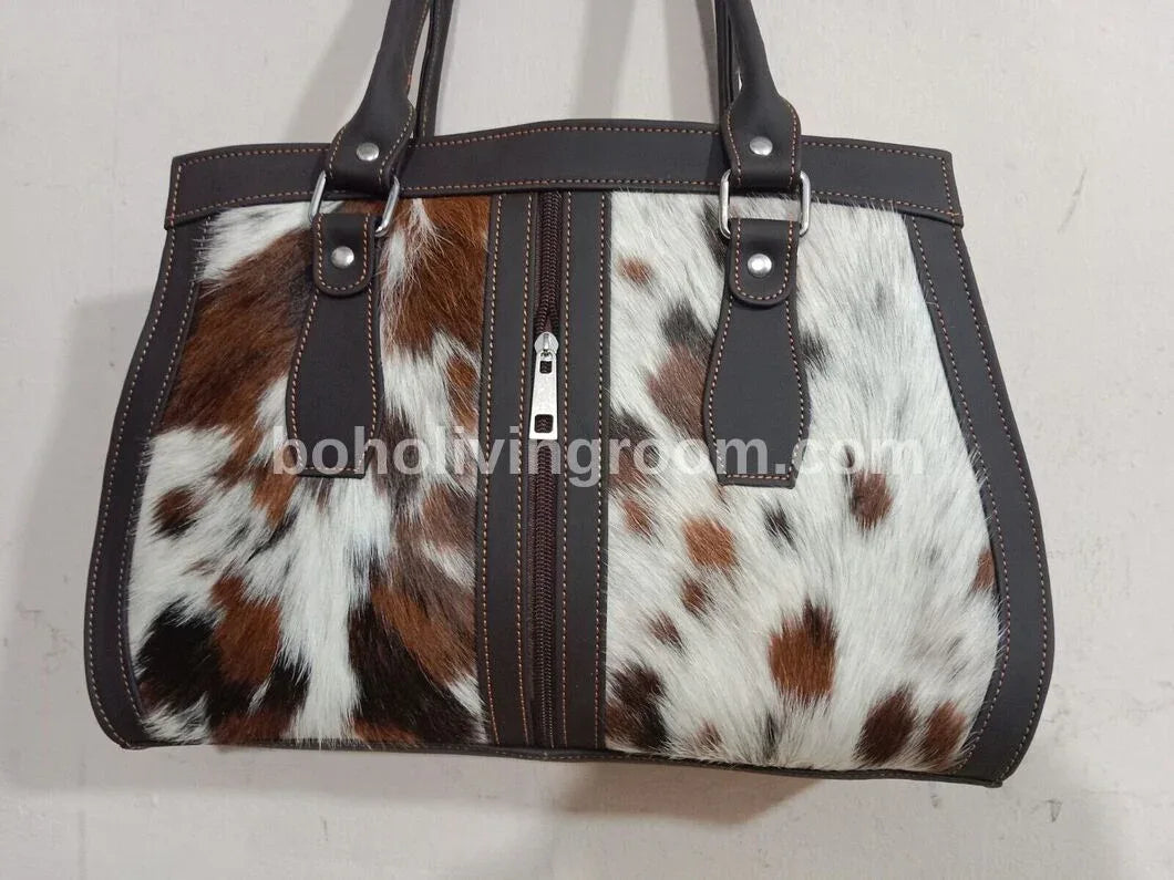 Exotic Tricolor Cowhide Shoulder Bag