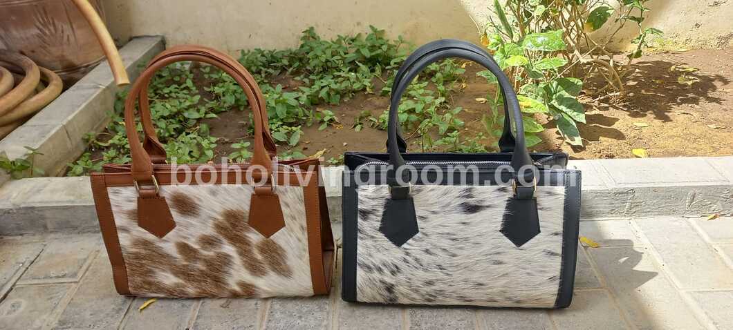 Natural Cowhide Shoulder Purse