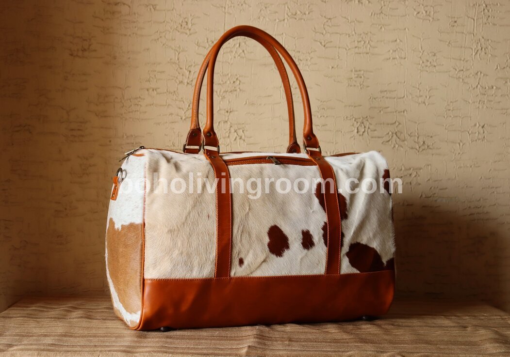 Brown White Cowhide Belt Bag