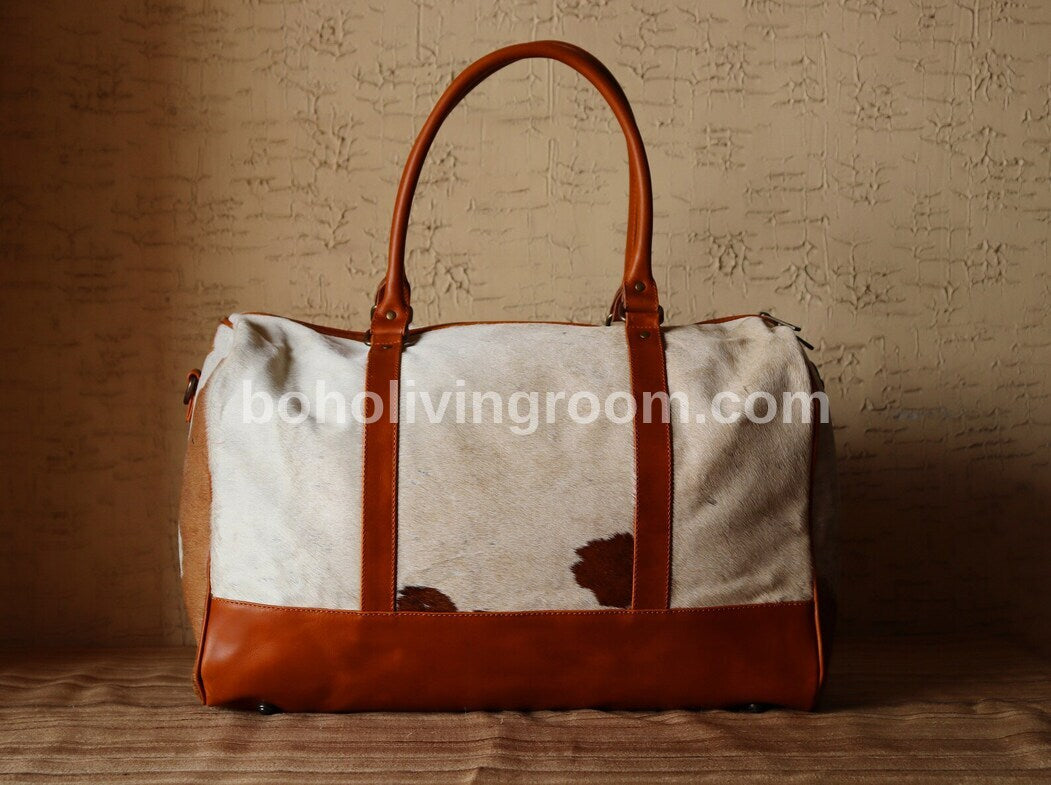 Brown White Cowhide Belt Bag