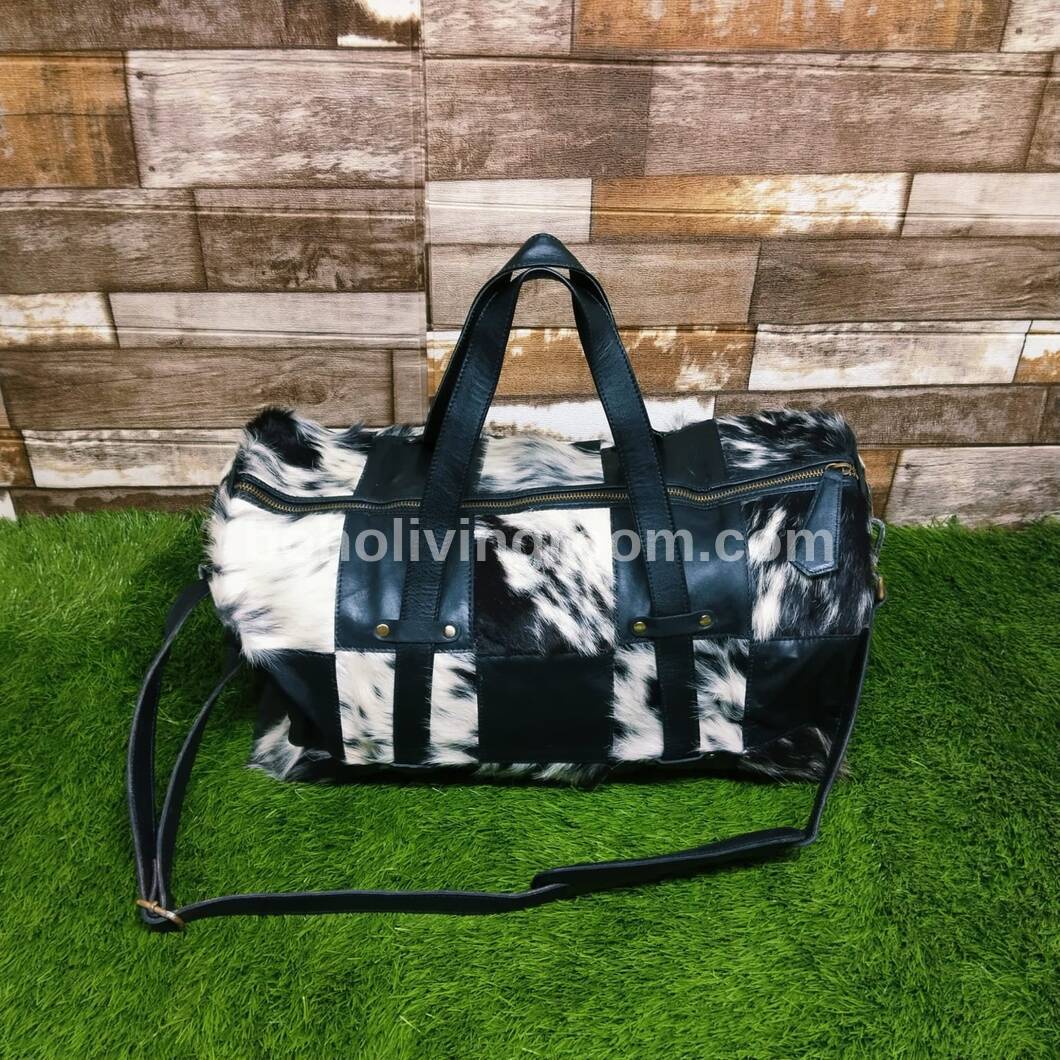 Travel light with our durable cowhide duffle bag. Trusted companion.