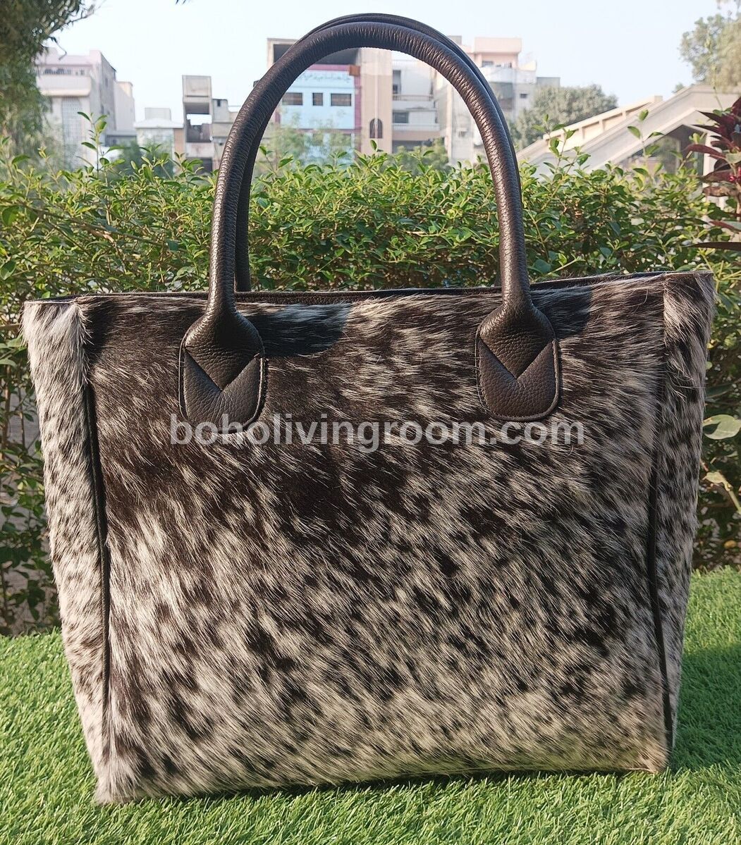Speckled Hair On Hide Shoulder Purse