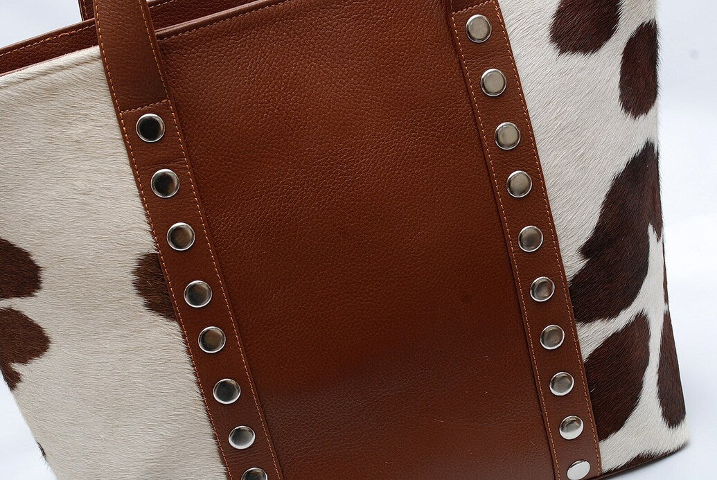 Spotted Black White Cowhide Bag